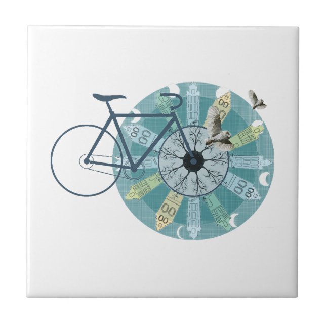 Amsterdam skyline ceramic tile (Front)