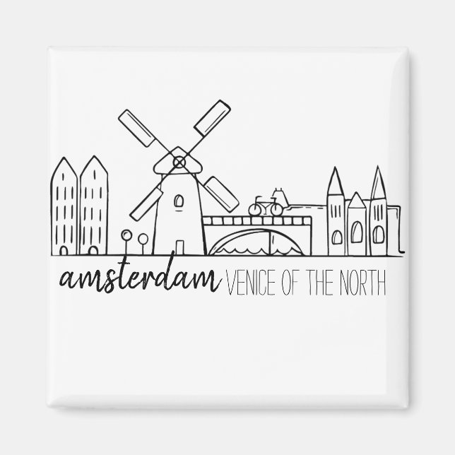 Amsterdam Skyline Magnet (Front)