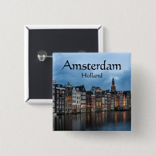 Amsterdam Souvenir 15 Cm Square Badge
