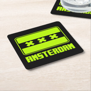 Amsterdam Square Paper Coaster