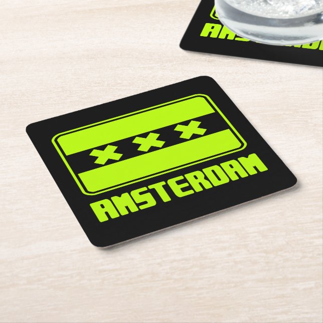Amsterdam Square Paper Coaster (Angled)