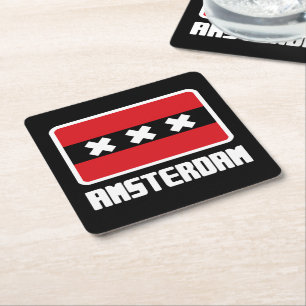 Amsterdam Square Paper Coaster