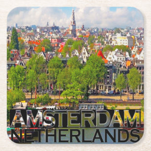 Amsterdam Square Paper Coaster