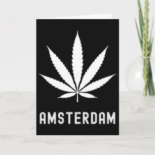 Amsterdam Stoner Pot Leaf Travel Vacation  Card