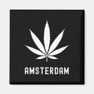 Amsterdam Stoner Pot Leaf Travel Vacation Magnet