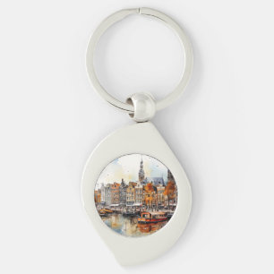 Amsterdam, Stretched Print Key Ring