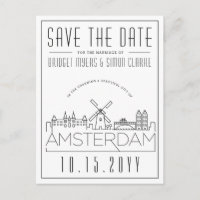 Amsterdam | Stylised Skyline Save the Date
