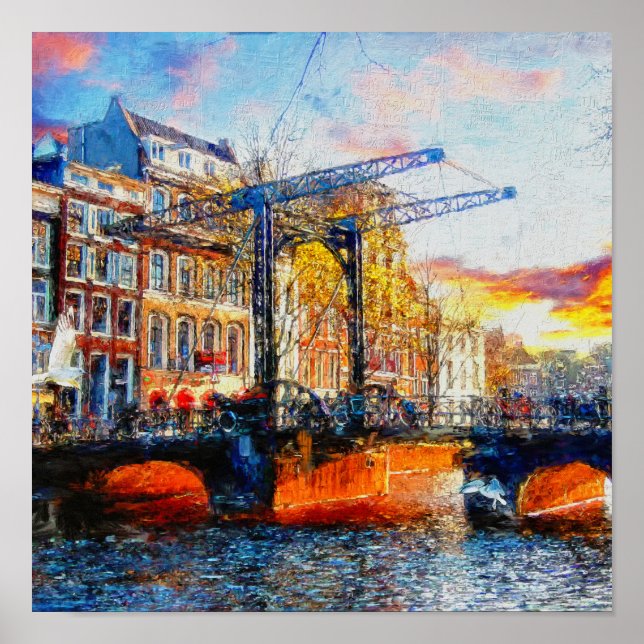 Amsterdam Sunset at Aluminiumbru Poster (Front)