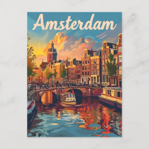 Amsterdam Sunset Serenity: Canal Cruise Postcard