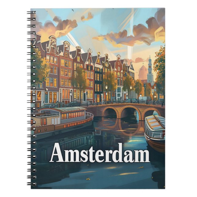Amsterdam Sunset Serenity Notebook (Front)