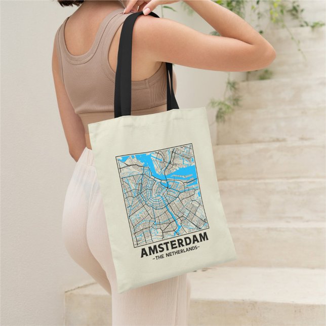 Amsterdam, The Netherlands City Map Tote Bag (Creator Uploaded)