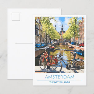 Amsterdam The Netherlands Vintage Travel  Postcard
