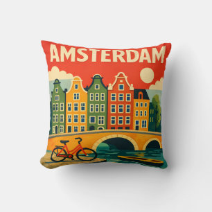 Amsterdam Throw Pillow Canal Houses