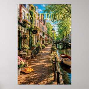 Amsterdam Touch Of Spring Canal Scene Art Poster