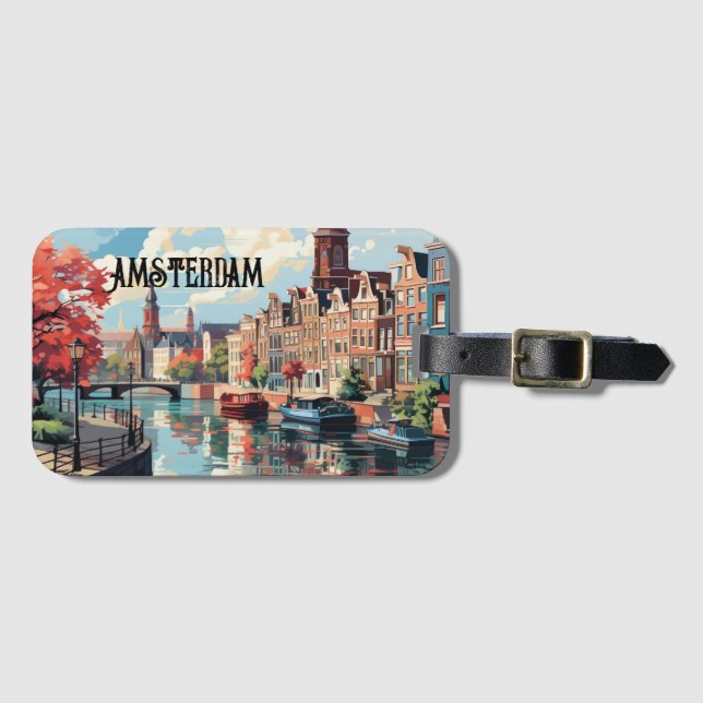 Amsterdam Travel Luggage Tag (Front Horizontal)