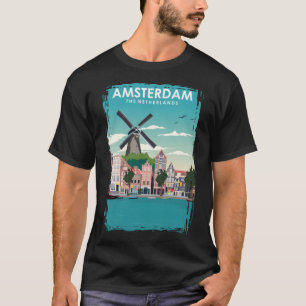 Amsterdam Travel Poster  T-Shirt