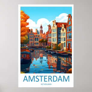 Amsterdam Travel Ski National PosterVintage Park Poster