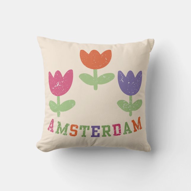 Amsterdam Tulips Cushion (Front)