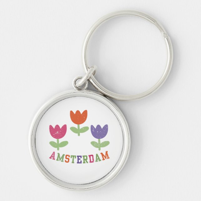 Amsterdam Tulips Key Ring (Front)