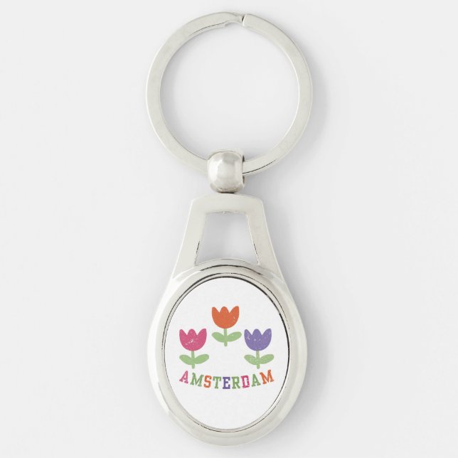 Amsterdam Tulips Key Ring (Front)