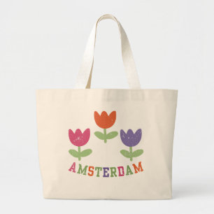 Amsterdam Tulips Large Tote Bag