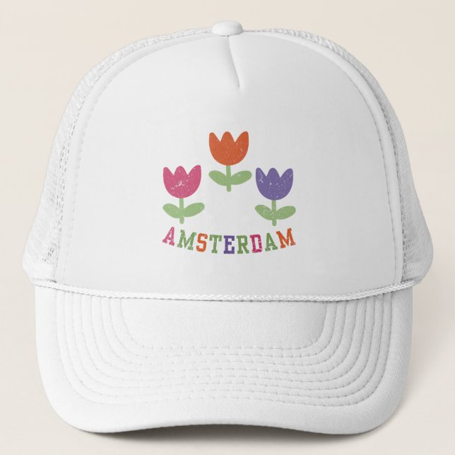 Amsterdam Tulips Trucker Hat (Front)