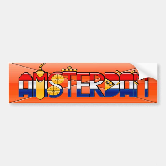 Amsterdam Type Design Bumper Sticker (Front)
