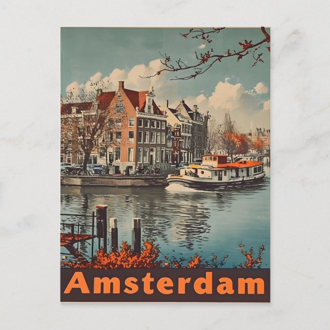 Amsterdam vintage postcard (Front)