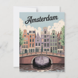 Amsterdam vintage postcard