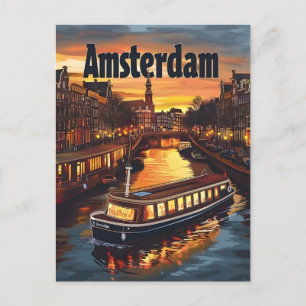 Amsterdam vintage postcard