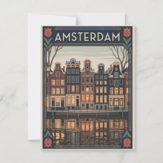Amsterdam vintage postcard
