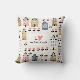 Amsterdam Vintage: Traditional City Illustration Cushion