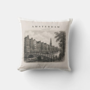 Amsterdam Vintage Travel City Design Cushion