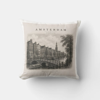 Amsterdam | Vintage Travel City Design Cushion