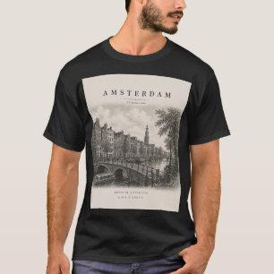 Amsterdam Vintage Travel City Design T-Shirt