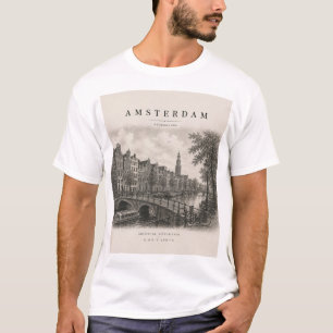 Amsterdam Vintage Travel City Design T-Shirt