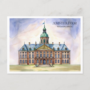 Amsterdam Watercolor Postcard