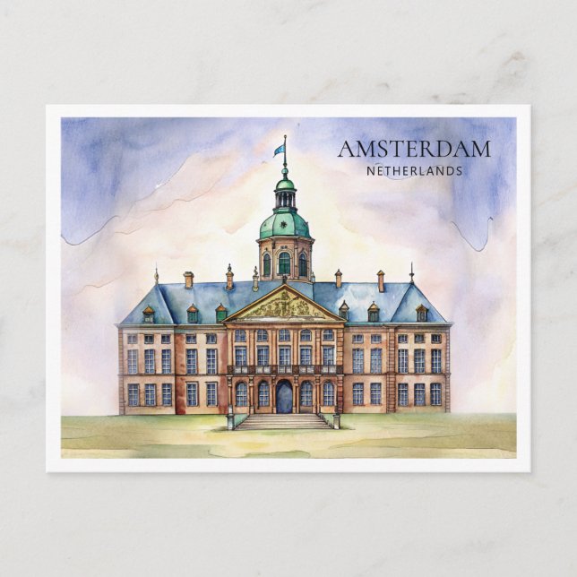 Amsterdam Watercolor Postcard (Front)