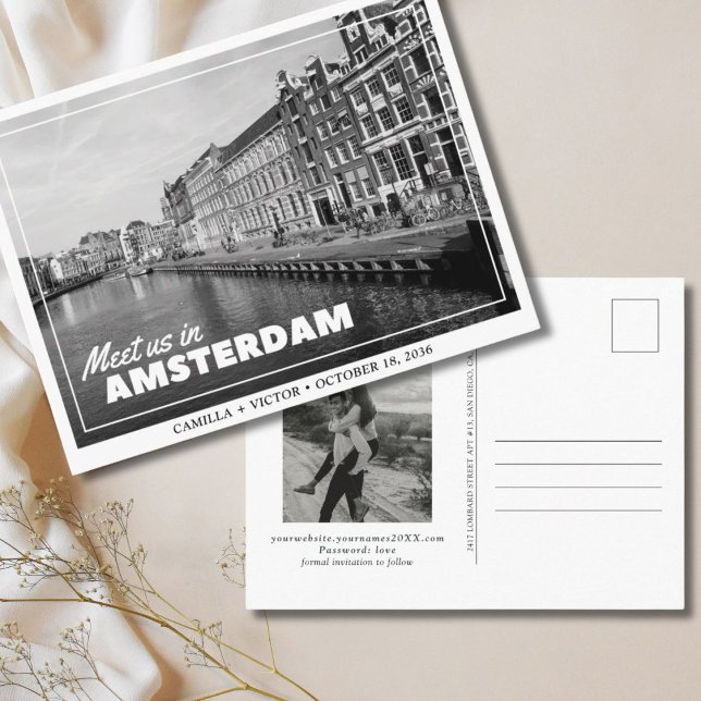 Amsterdam Wedding Save the Date Postcard (Amsterdam Wedding Save the Date)