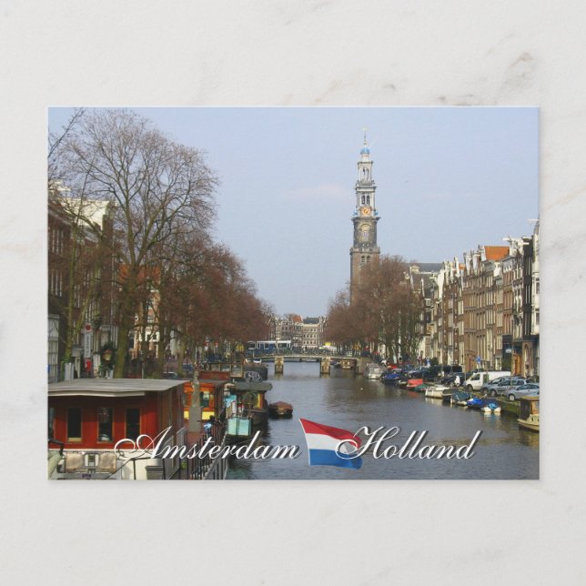 Amsterdam Western Church Holland Postcard (Front)