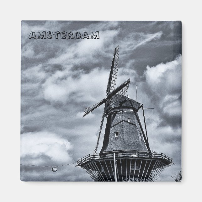 Amsterdam - Windmill, Holland (Fridge Magnet) Magnet (Front)
