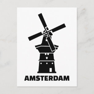 Amsterdam windmill postcard