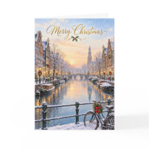 Amsterdam Winter Canal Merry Christmas