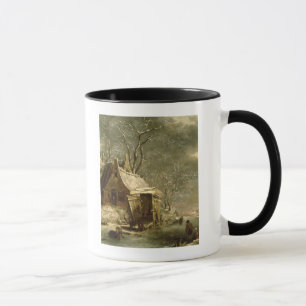 Amsterdam, winter scene, 17th century mug