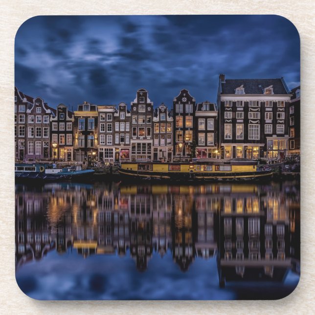 Amsterdam with Canals at Dusk Coaster (Front)