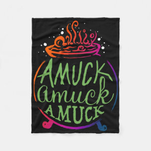 Amuck Amuck Amuck Fun Witch Halloween Gift  Fleece Blanket
