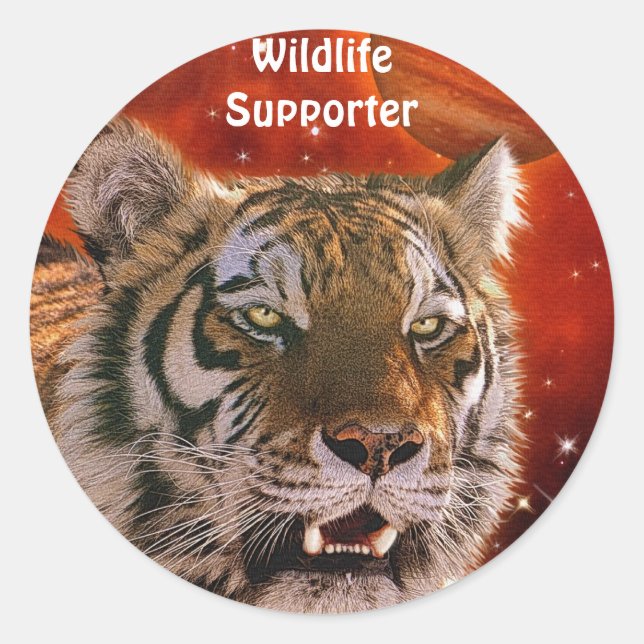 Amur Tiger & Jupiter Big Cat Fantasy Stickers (Front)