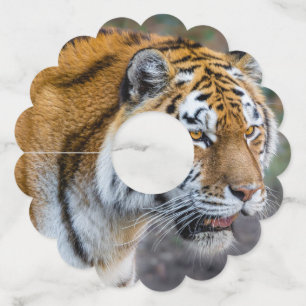 Amur tiger wine glass tag