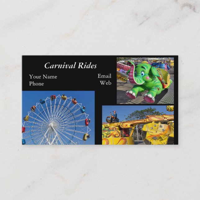 Amusement and Carnival Rides Business Card (Front)