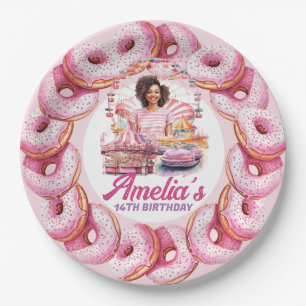 Amusement Park African American Birthday Custom Paper Plate